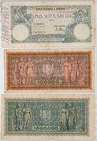 Románia 1946. 100.000L + 1947. 100.000L + 1947. 1.000.000L T:III ly.
Romania 1946. 100.000 Lei + 19...