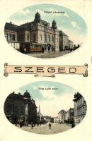 Szeged, Vasútállomás villamossal, Tisza Lajos körút, Art Nouveau (EK)