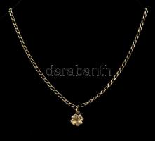 Ezüst(Ag) nyaklánc négylevelű lóhere medállal, jelzett, h: 45 cm, nettó: 9,9 g