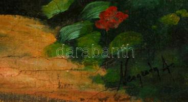 Neogrády jelzéssel:Barátnők a kertben. Olaj, vászon, keretben,  60×50 cm