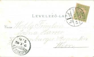 Sopron, Színház és Széchenyi tér, Szent Mihály templom, Pannónia szálloda, Kaszinó. No. 44. L. F. Ku...