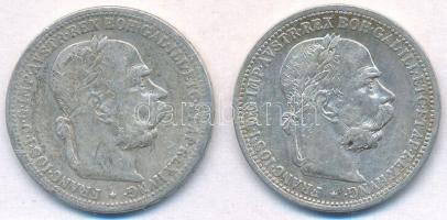 Ausztria 1900-1901. 1K Ag Ferenc József (2x) T:2,2- Austria 1900-1901. 1 Corona Ag Franz Joseph (2x) C:XF,VF