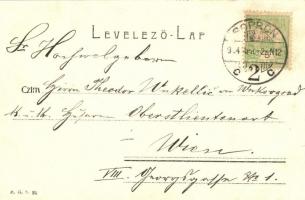 Sopron, Oedenburg; Déli pályaudvar, részlet a vágányokkal, vasutasok csoportképe