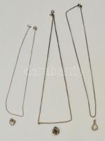 Ezüst(Ag) nyaklánc + 3 db ezüst(Ag) medál, jelzett, bruttó: 12,2 g