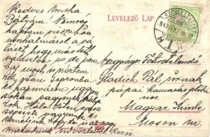 Sopron, Déli vasútállomás, részlet a vágányokkal. Novák László kiadása (fl)