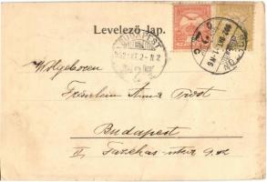 1902 Sopron, Oedenburg; Széchenyi tér, villamos. Kummert L. (EK)