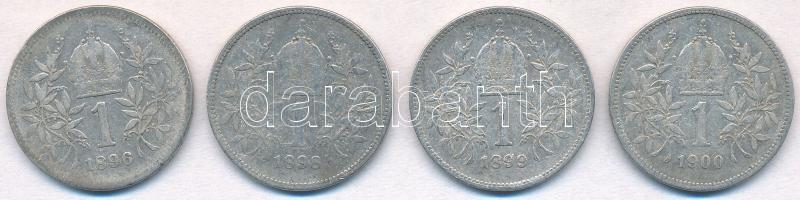 Ausztria 1896-1900. 1K Ag "Ferenc József" (4xklf) T:2-,3 Austria 1896-1900. 1 Corona Ag &q...