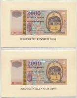 2000. 2000Ft "Millennium" (2x) eredeti, bontatlan csomagolásban, sorszámkövetők T:I