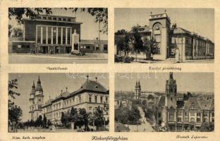 Kiskunfélegyháza, Vasútállomás, Királyi járásbíróság, Római katolikus templom, Kossuth Lajos utca (EB)