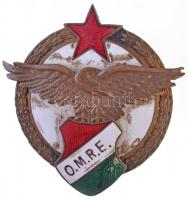 DN O.M.R.E. (Országos Magyar Repülő Egyesület) zománcozott fém sapkajelvény T:2,2- zománchiba