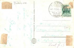 Mezőberény, Hősök szobra, Plitz üzlete. Szemenkár M. kiadása  (EK)