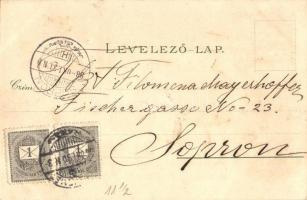 1898 Kecskemét, Városháza, Fő piac tér, Szentháromság szobor, katolikus Plébánia templom. Fekete Mih...