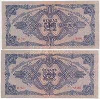 1945. 500P (2x) sorszámkövetők T:I,I-