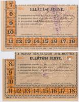 1923-1924. A magyar közszolgálati alkalmazottak ellátási jegye kitöltve, felülbélyegezve (2xklf) egyik lyukasztással érvénytelenítve T:II-,III tűly.