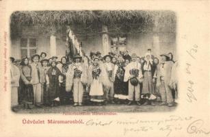 Máramaros, Maramures; Parasztlakodalom; Mayer és Berger kiadása / peasant wedding, folklore