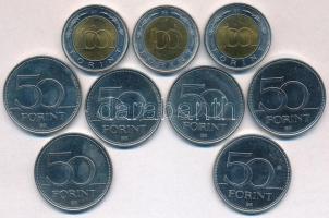 2002. 100Ft "Kossuth" Cu-Ni-Zn (3x) + 2004. 50Ft Cu-Ni "Európai Unió tagja" + 20...