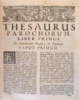 Joanne Marangoni (Giovanni Marangoni (1673-1753)): Thesaurus parochorum seu vitae, ac monumenta paro...