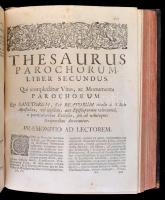 Joanne Marangoni (Giovanni Marangoni (1673-1753)): Thesaurus parochorum seu vitae, ac monumenta paro...