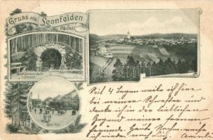 1899 Bad Leonfelden, Markt-Platz, Kaiser Jubiläums Quelle in Steinwald / spring, market square, floral