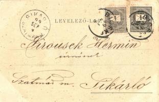 1899 Bicske, Római katolikus és református templom a téren. Lederer Ig. kiadása  (EK)