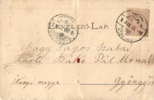 1899 Verebély, Vráble; Kir. járásbíróság, Városháza, vasútállomás, Divald kiadása / court, city hall...