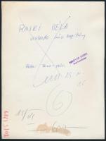 Rajki Béla (1909-200) úszó, vízilabdázó, sportvezető portréja, sajtófotó (Magyar hírek), hátulján fe...