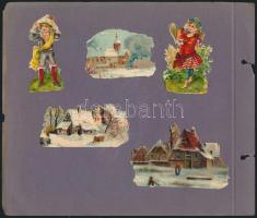 cca 1900 31 db régi litho matrica 3 db kartonra ragasztva