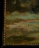 Péczely Antal (1891-?):  Tavaszi földmunkák.  Olaj, vászon, jelzett, keretben, 32×39 cm