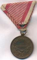 1914. "Ferenc József Bronz Vitézségi Érem" Br kitüntetés mellszalagon. Szign.: Tautenhayn ...