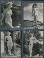 Művészi aktok, 8 db, kartonlapok két oldalára ragasztva, 12x9 cm / 8 nude photos, 12x9 cm