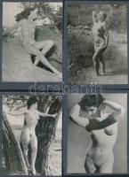 Művészi aktok, 8 db, kartonlapok két oldalára ragasztva, 12x9 cm / 8 nude photos, 12x9 cm