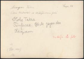 cca 1910 Magas-Tátra, Öttó, kilátás a Közép-orom felé, Erdélyi Mór felvétele, hátulján feliratozva, ...