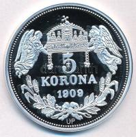DN "Királyi koronák - II. Lipót 5 korona 1909" Ag emlékérem tanúsítvánnyal (20,03g/0.999/3...