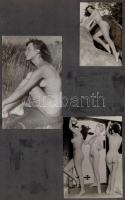 cca 1960 Aktok, 4 db kartonlapra ragasztott fotó, 6,5x9,5 és 24x17 cm közötti méretekben