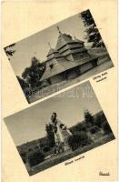 Uzsok, Uzhok; Görög katolikus fatemplom, Hősök temetője / Greek Catholic wooden church, heroes cemetery