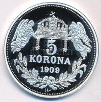 DN "Királyi koronák - II. Ferdinánd 5 korona 1909" Ag emlékérem tanúsítvánnyal (20/0.999/3...