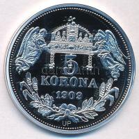 DN "Királyi koronák - I. Ulászló 5 korona 1909" Ag emlékérem tanúsítvánnyal (20g/0.999/38,...