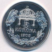 DN "Királyi koronák - Zsigmond 5 korona 1909" Ag emlékérem tanúsítvánnyal (20g/0.999/38,61...