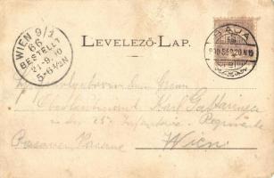 1899 Baja, Plébánia templom, Iskolanénék intézete. Kollár A. kiadása, floral, Art Nouveau (EK)