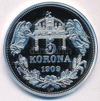 DN "Királyi koronák - II. Mátyás 5 korona 1909" Ag emlékérem tanúsítvánnyal (20g/0.999/38,...