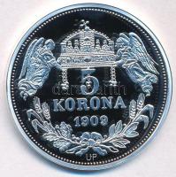 DN "Királyi koronák - II. Ulászló 5 korona 1909" Ag emlékérem tanúsítvánnyal (20g/0.999/38...