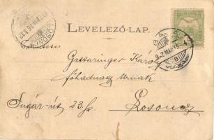 Baja, Barátok tere templommal, Kopeczky József kiadása (EK)