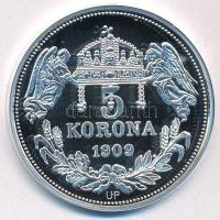 DN "Királyi koronák - II. József 5 korona 1909" Ag emlékérem tanúsítvánnyal (20g/0.999/38,...