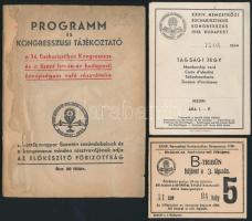 1938 34. Eucharisztikus Kongresszus és a Szent István-év budapesti ünnepségeinek Programm és Kongresszusi Tájékoztató füzete. Papírkötésben, rossz, hiányos állapotban.+ XXXIV. Nemzetközi Eucharisztikus Kongresszus tagsági jegye és belépőhegye.