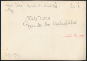 cca 1910 Magas-Tátra, Poprádi-tó, Omladék-völgy, Erdélyi Mór felvétele, hátulján feliratozva, 11,5×1...