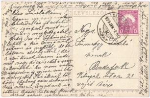 Boldog Újévet! Nyomtatta és kiadja Kner Izidor, Gyoma / New Year greeting art postcard s: Kozma Lajo...