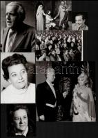 Kis sajtófotó-gyűjtemény: színház, színészek, operaénekesek,  egy részük hátulján feliratozva, összesen kb. 25 db, különböző méretben