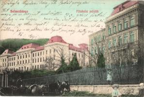 Selmecbánya, Schemnitz, Banska Stiavnica; Főiskolai paloták, Bányászati és erdészeti főiskola. Kiadja Ernst Zsigmond / mining and forestry college palaces (EK)