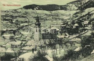 Selmecbánya, Schemnitz, Banska Stiavnica; látkép télen. Joerges / panorama view in winter