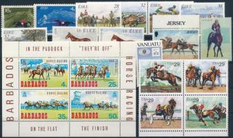 1968-1996 Horse 12 stamps with 1 block + 1 block of 4, 1968-1996 Ló motívum 12 klf bélyeg közte 1 db blokk + 1 négyestömb